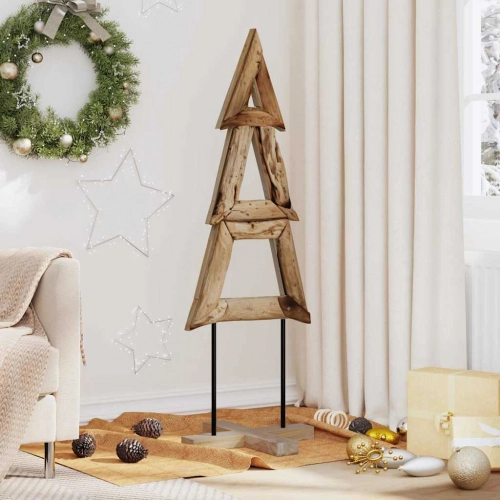 Ziemassvētku Eglīte Ar Statīvu Brūna 120 Cm Masīvs Tīkkoks Vidaxl