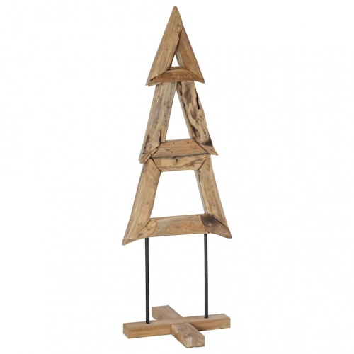 Ziemassvētku Eglīte Ar Statīvu Brūna 120 Cm Masīvs Tīkkoks Vidaxl