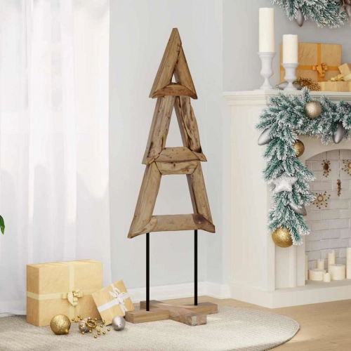 Ziemassvētku Eglīte Ar Statīvu Brūna 120 Cm Masīvs Tīkkoks Vidaxl