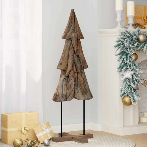 Ziemassvētku Eglīte Ar Statīvu Brūna 120 Cm Masīvs Tīkkoks Vidaxl