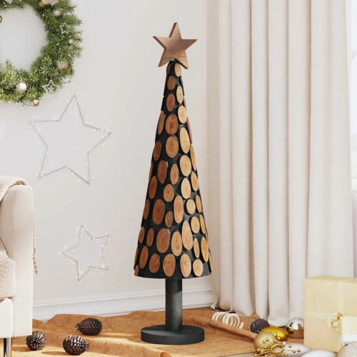 Ziemassvētku Eglīte Ar Statīvu Brūna 120 Cm Masīvs Tīkkoks Vidaxl