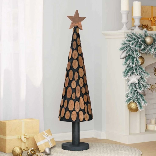 Ziemassvētku Eglīte Ar Statīvu Brūna 120 Cm Masīvs Tīkkoks Vidaxl