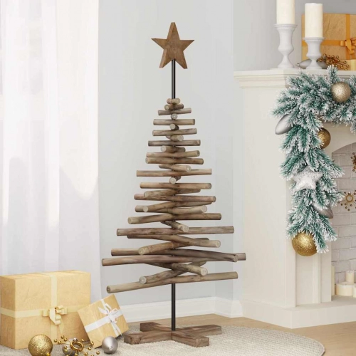 Ziemassvētku Eglīte Ar Statīvu Brūna 120 Cm Masīvs Tīkkoks Vidaxl