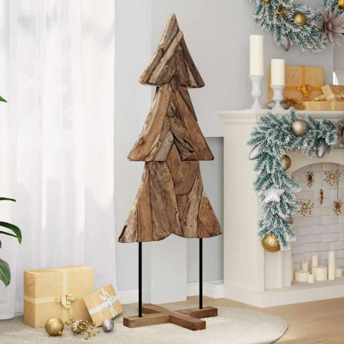 Ziemassvētku Eglīte Ar Statīvu Brūna 150 Cm Masīvs Tīkkoks Vidaxl