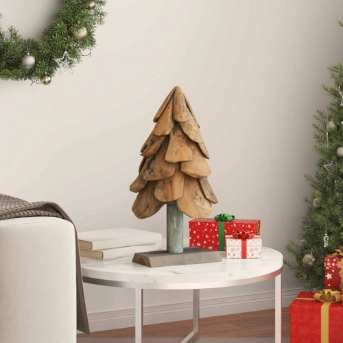 Ziemassvētku Eglīte Ar Statīvu Brūna 60 Cm Masīvs Tīkkoks Vidaxl