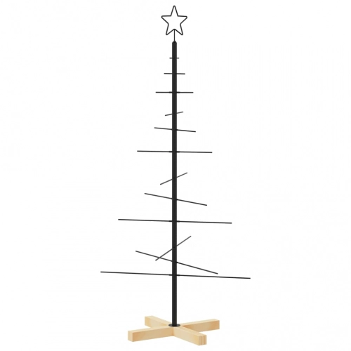 Ziemassvētku Eglīte, Metāls, Koka Pamatne, Melna, 120 Cm Vidaxl