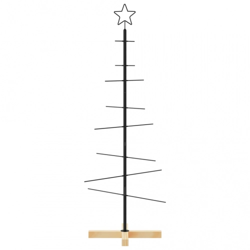 Ziemassvētku Eglīte, Metāls, Koka Pamatne, Melna, 120 Cm Vidaxl