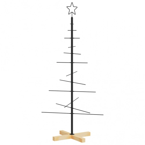 Ziemassvētku Eglīte, Metāls, Koka Pamatne, Melna, 120 Cm Vidaxl
