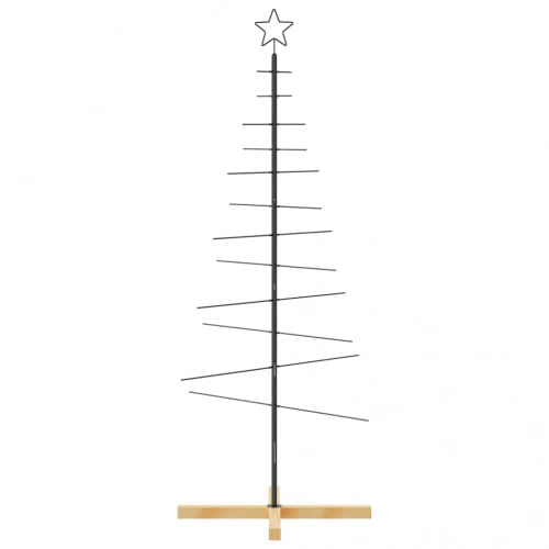Ziemassvētku Eglīte, Metāls, Koka Pamatne, Melna, 150 Cm Vidaxl