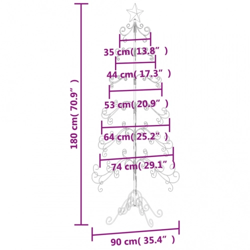 Ziemassvētku Eglīte, Metāls, Koka Pamatne, Melna, 180 Cm Vidaxl