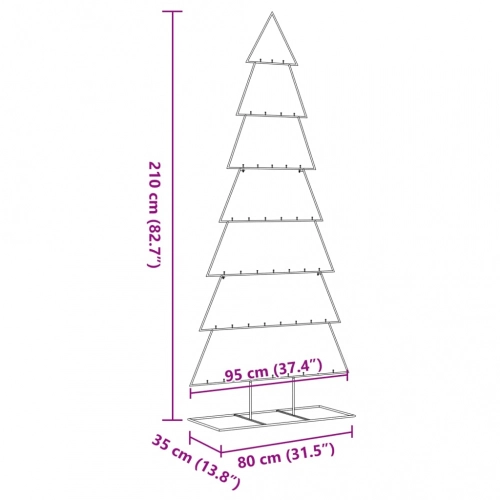 Ziemassvētku Eglīte, Metāls, Koka Pamatne, Melna, 210 Cm Vidaxl