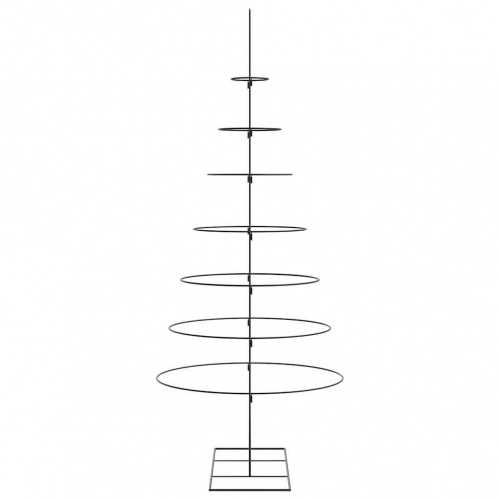 Ziemassvētku Eglīte, Metāls, Koka Pamatne, Melna, 210 Cm Vidaxl