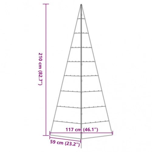 Ziemassvētku Eglīte, Metāls, Koka Pamatne, Melna, 210 Cm Vidaxl