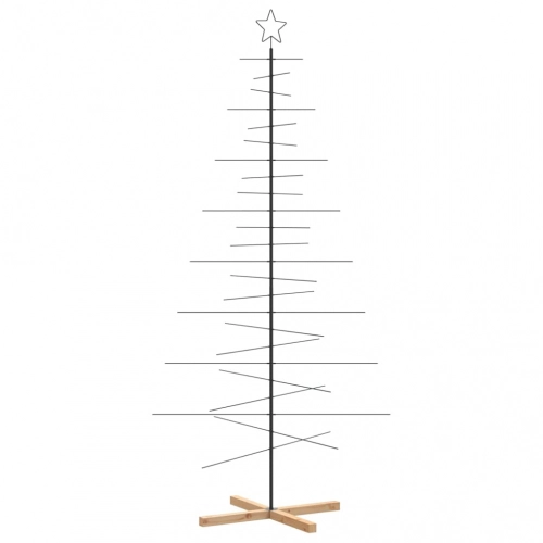 Ziemassvētku Eglīte, Metāls, Koka Pamatne, Melna, 210 Cm Vidaxl