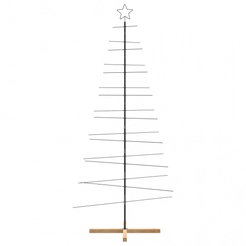Ziemassvētku Eglīte, Metāls, Koka Pamatne, Melna, 210 Cm Vidaxl