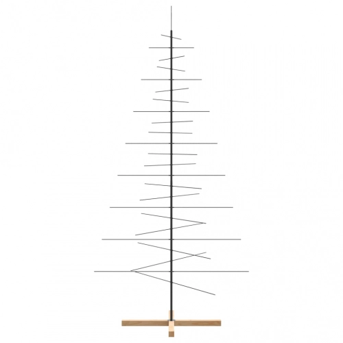 Ziemassvētku Eglīte, Metāls, Koka Pamatne, Melna, 210 Cm Vidaxl