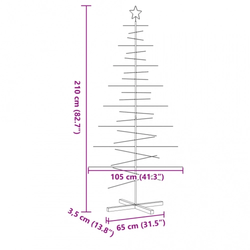 Ziemassvētku Eglīte, Metāls, Koka Pamatne, Melna, 210 Cm Vidaxl
