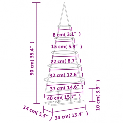 Ziemassvētku Eglīte, Metāls, Melna, 90 Cm Vidaxl