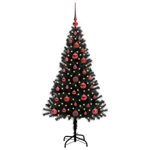 Ziemassvētku Eglīte Su 150 Led Ar Statīvu Melna 120 Cm Pvc Vidaxl