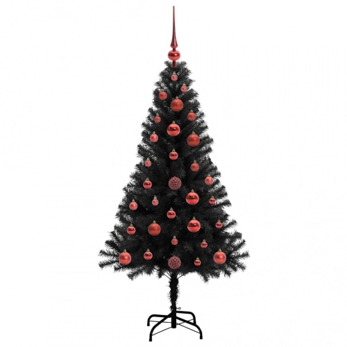 Ziemassvētku Eglīte Su 150 Led Ar Statīvu Melna 120 Cm Pvc Vidaxl
