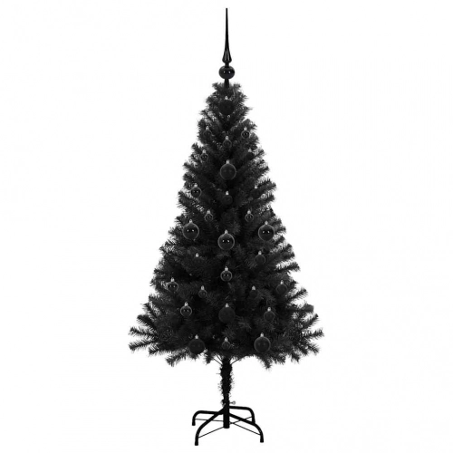Ziemassvētku Eglīte Su 150 Led Ar Statīvu Melna 120 Cm Pvc Vidaxl