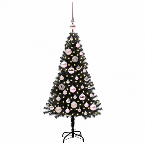 Ziemassvētku Eglīte Su 150 Led Ar Statīvu Melna 120 Cm Pvc Vidaxl