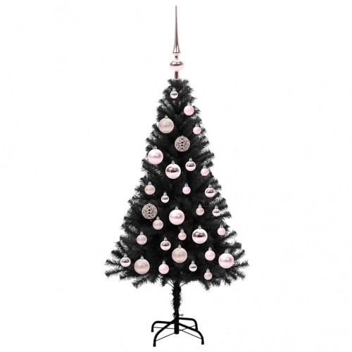 Ziemassvētku Eglīte Su 150 Led Ar Statīvu Melna 120 Cm Pvc Vidaxl