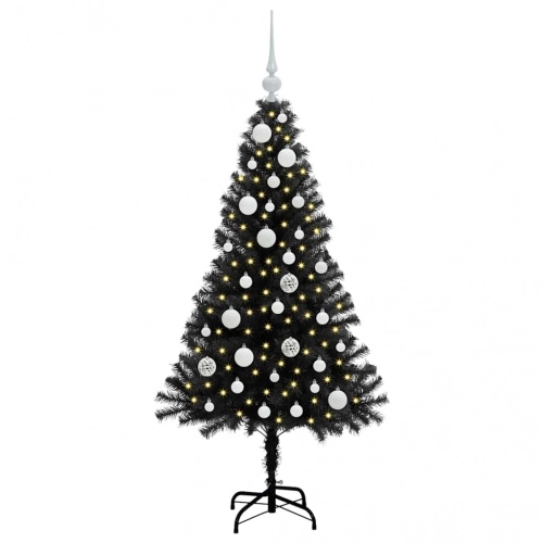 Ziemassvētku Eglīte Su 150 Led Ar Statīvu Melna 120 Cm Pvc Vidaxl