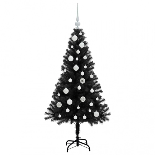 Ziemassvētku Eglīte Su 150 Led Ar Statīvu Melna 120 Cm Pvc Vidaxl