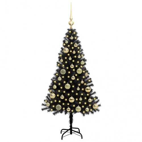 Ziemassvētku Eglīte Su 150 Led Ar Statīvu Melna 120 Cm Pvc Vidaxl