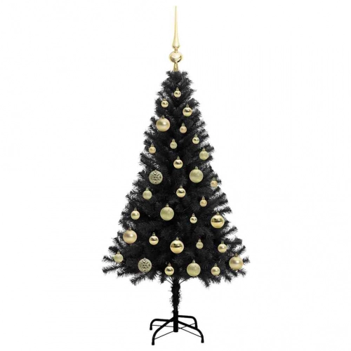 Ziemassvētku Eglīte Su 150 Led Ar Statīvu Melna 120 Cm Pvc Vidaxl