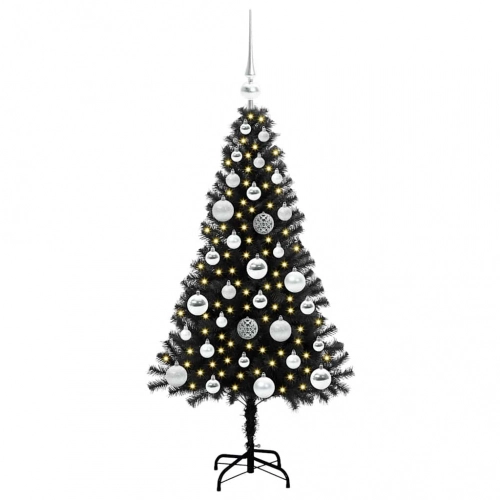 Ziemassvētku Eglīte Su 150 Led Ar Statīvu Melna 120 Cm Pvc Vidaxl