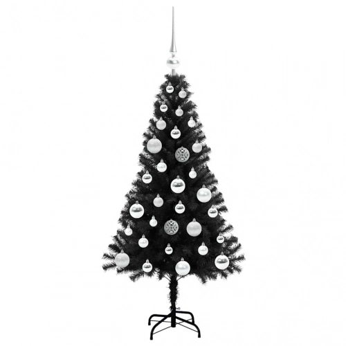 Ziemassvētku Eglīte Su 150 Led Ar Statīvu Melna 120 Cm Pvc Vidaxl