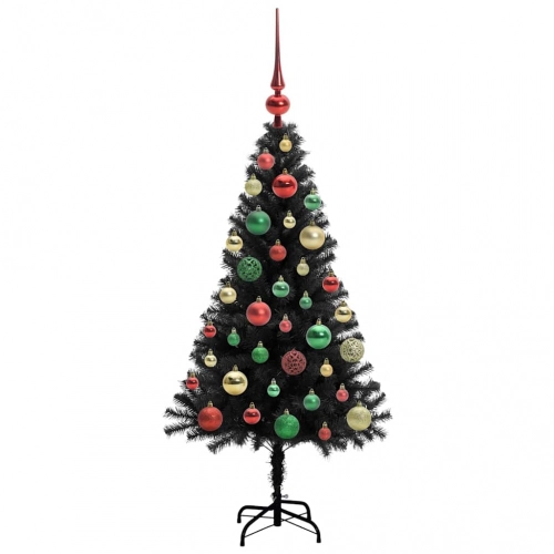 Ziemassvētku Eglīte Su 150 Led Ar Statīvu Melna 120 Cm Pvc Vidaxl