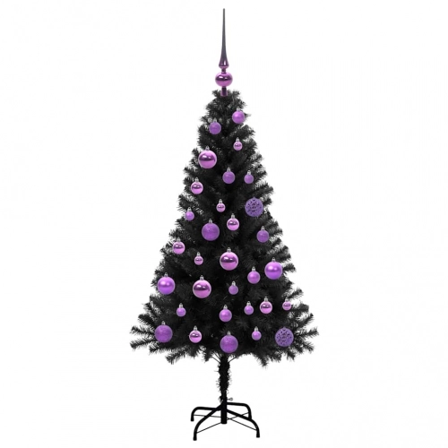 Ziemassvētku Eglīte Su 150 Led Ar Statīvu Melna 120 Cm Pvc Vidaxl