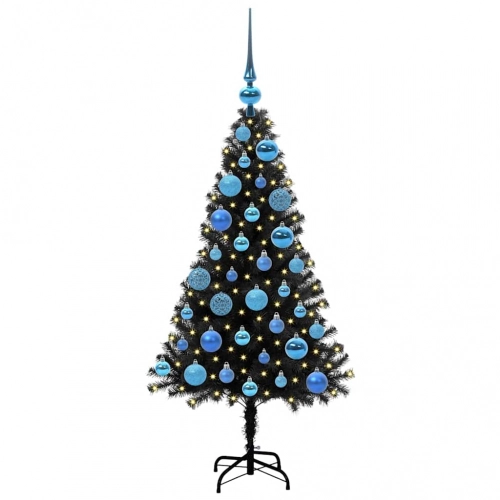 Ziemassvētku Eglīte Su 150 Led Ar Statīvu Melna 120 Cm Pvc Vidaxl