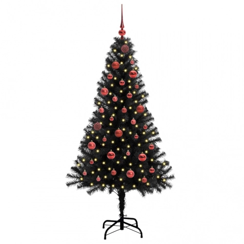 Ziemassvētku Eglīte Su 150 Led Ar Statīvu Melna 150 Cm Pvc Vidaxl