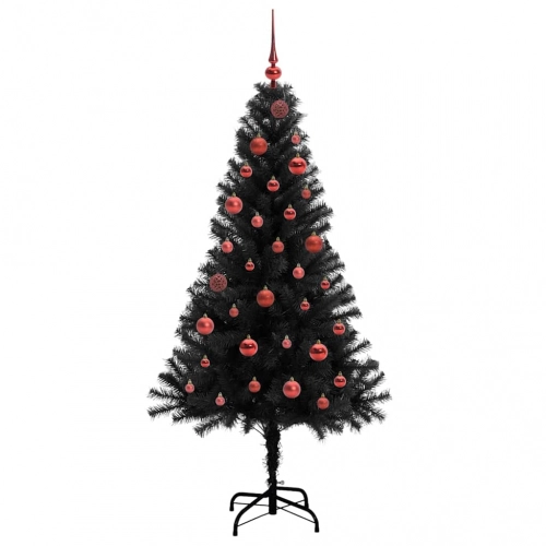 Ziemassvētku Eglīte Su 150 Led Ar Statīvu Melna 150 Cm Pvc Vidaxl