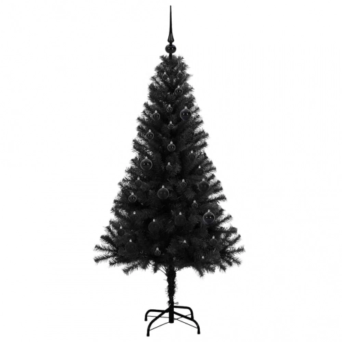 Ziemassvētku Eglīte Su 150 Led Ar Statīvu Melna 150 Cm Pvc Vidaxl