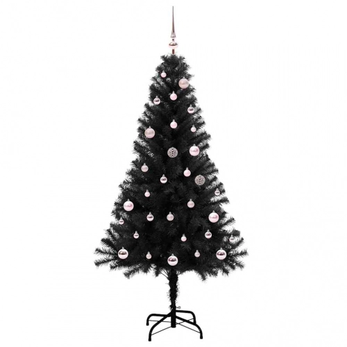 Ziemassvētku Eglīte Su 150 Led Ar Statīvu Melna 150 Cm Pvc Vidaxl
