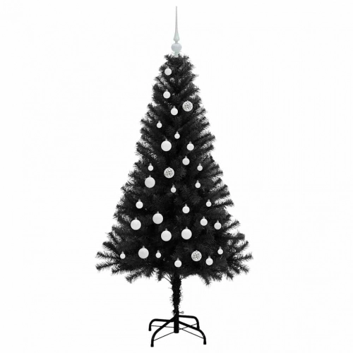Ziemassvētku Eglīte Su 150 Led Ar Statīvu Melna 150 Cm Pvc Vidaxl