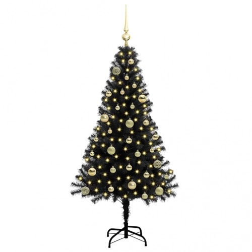Ziemassvētku Eglīte Su 150 Led Ar Statīvu Melna 150 Cm Pvc Vidaxl