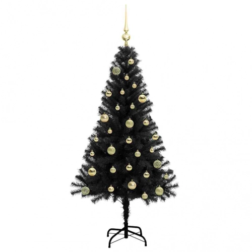 Ziemassvētku Eglīte Su 150 Led Ar Statīvu Melna 150 Cm Pvc Vidaxl