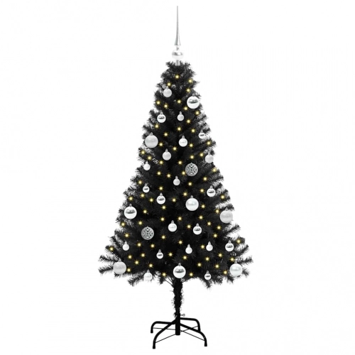 Ziemassvētku Eglīte Su 150 Led Ar Statīvu Melna 150 Cm Pvc Vidaxl