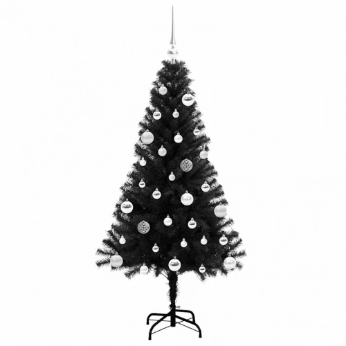 Ziemassvētku Eglīte Su 150 Led Ar Statīvu Melna 150 Cm Pvc Vidaxl