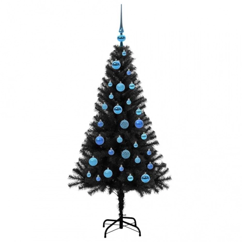 Ziemassvētku Eglīte Su 150 Led Ar Statīvu Melna 150 Cm Pvc Vidaxl