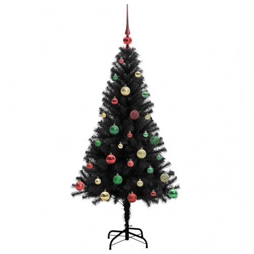 Ziemassvētku Eglīte Su 150 Led Ar Statīvu Melna 150 Cm Pvc Vidaxl