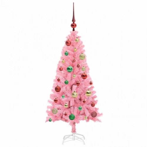 Ziemassvētku Eglīte Su 150 Led Ar Statīvu Rozā 120 Cm Pvc Vidaxl