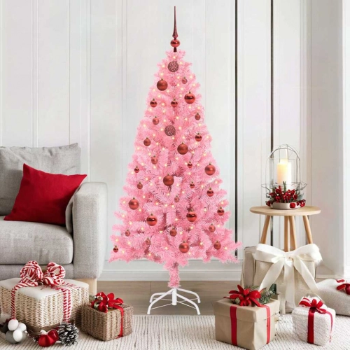 Ziemassvētku Eglīte Su 150 Led Ar Statīvu Rozā 150 Cm Pvc Vidaxl