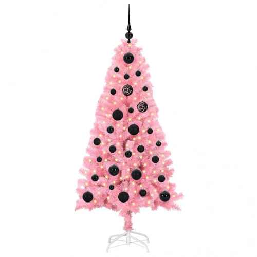 Ziemassvētku Eglīte Su 150 Led Ar Statīvu Rozā 150 Cm Pvc Vidaxl